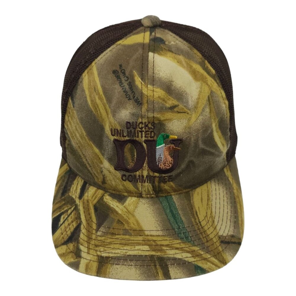 Ducks Unlimited Committee Mesh Snapback Cap Trucker Realtree Wetlands Camo Hat
